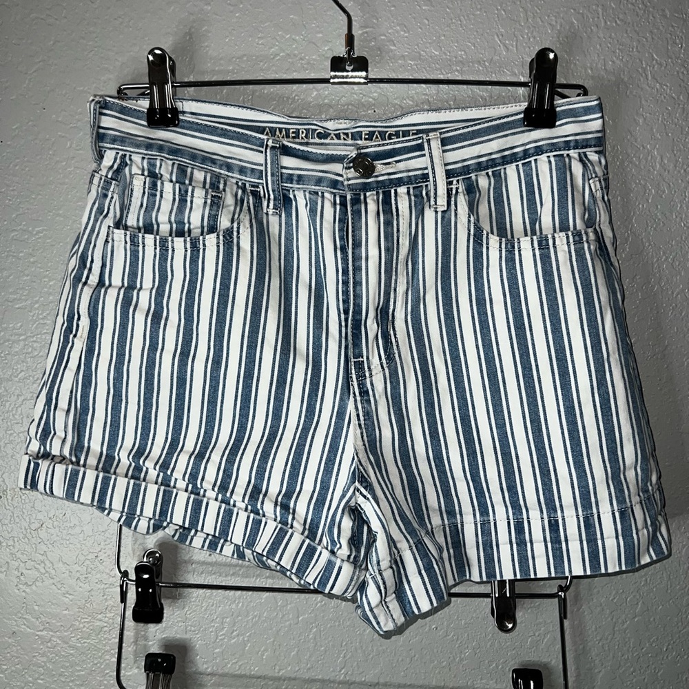 American Eagle Stripped Jean Shorts